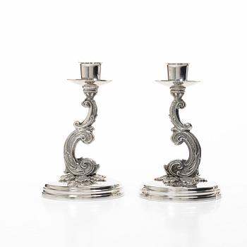 A pair of Swedish silver candlesticks, mark of Lazlo Hukvist, Mema, Lidköping, 1992.