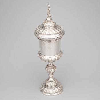 POKAL med LOCK, nysilver, renässansstil, 1800-talets slut.