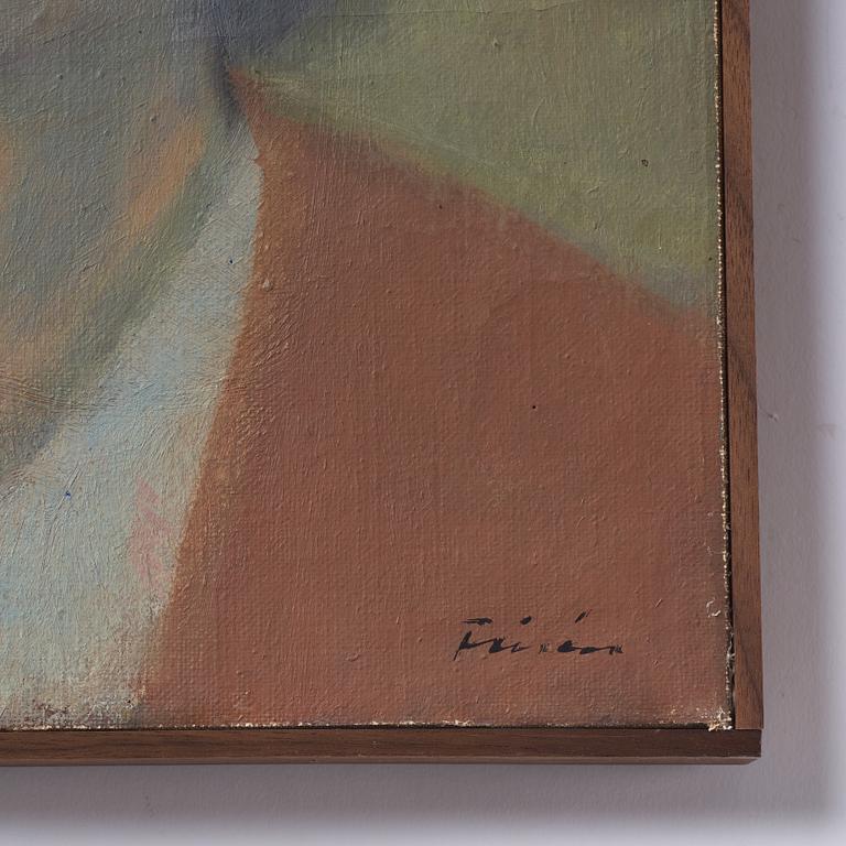 Vera Frisén, oil on relined canvas, signed.