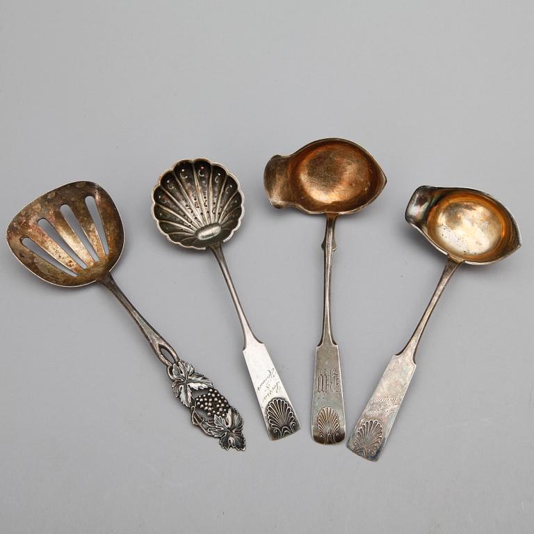 PARTI BESTICK, 33, silver, mestadels Finland. Total vikt ca 805 gram.
