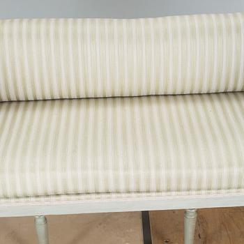 A late gustavian sofa signed OES, Olof Eriksson, Strekered, Lindome, 1754-1808.