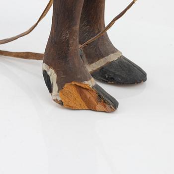 Nils Nilsson Skum, sculpture, painted wood & reindeer horn.