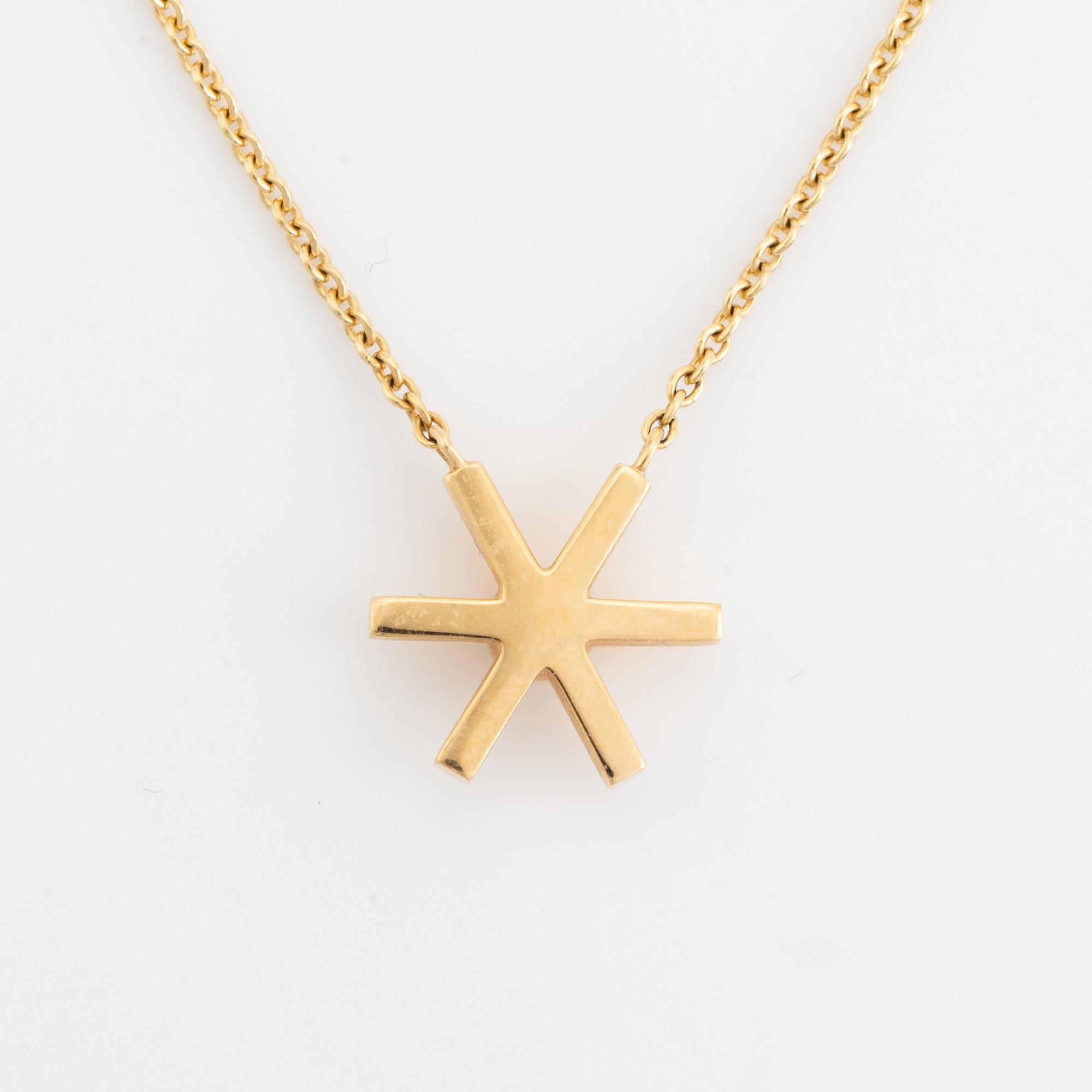 Efva Attling, collier, "Starflower", 18K guld med briljantslipad diamant.