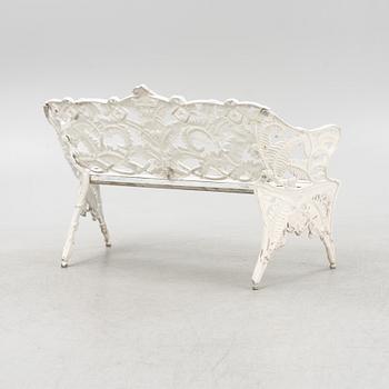 A painted cast aluminum garden sofa, second part of the 20th Century.