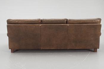 SOFFA, tre-sits, läder, Arne Norell.