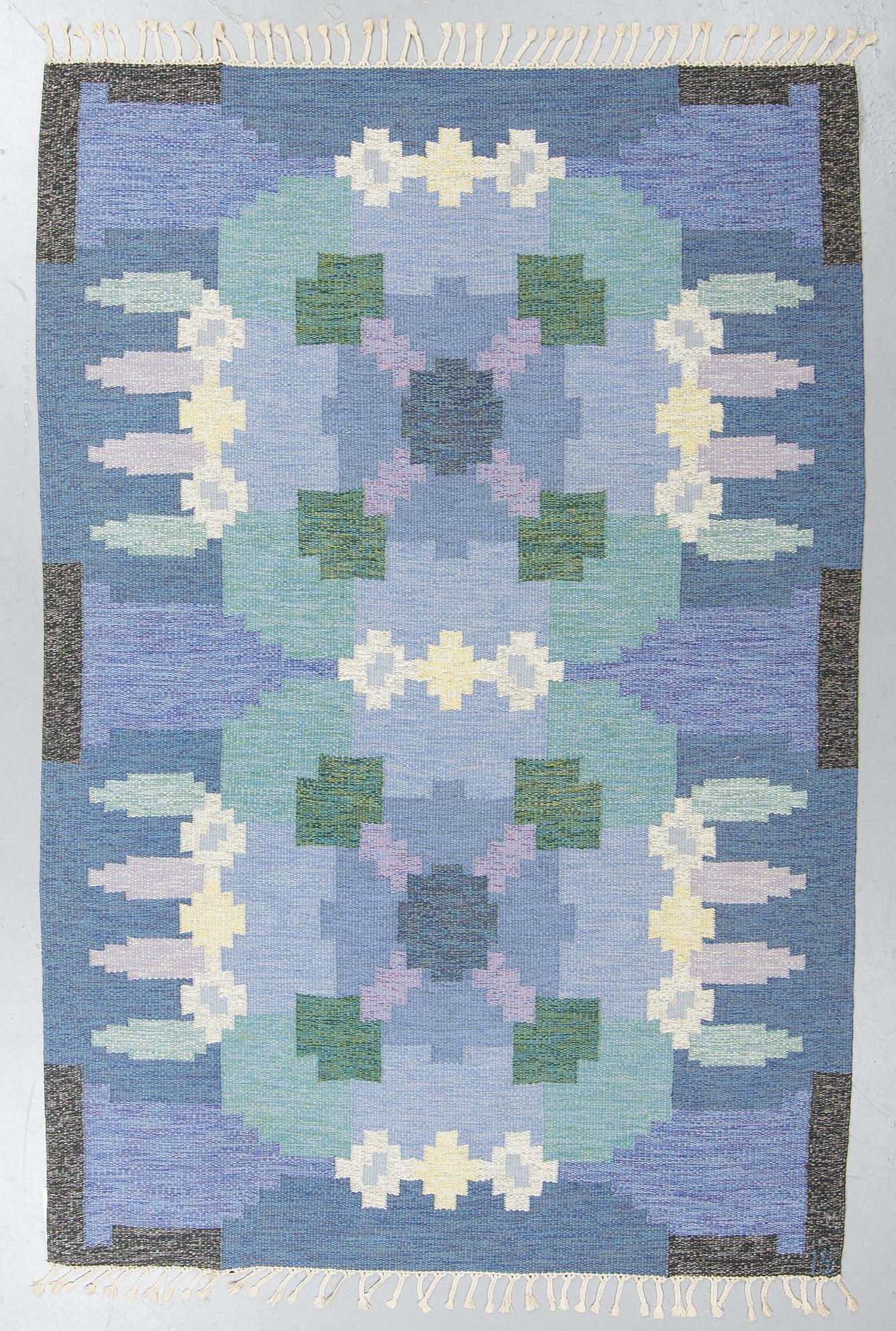 Ingegerd Silow, a carpet, flat weave, ca 236 x 164-166 cm, signed IS.
