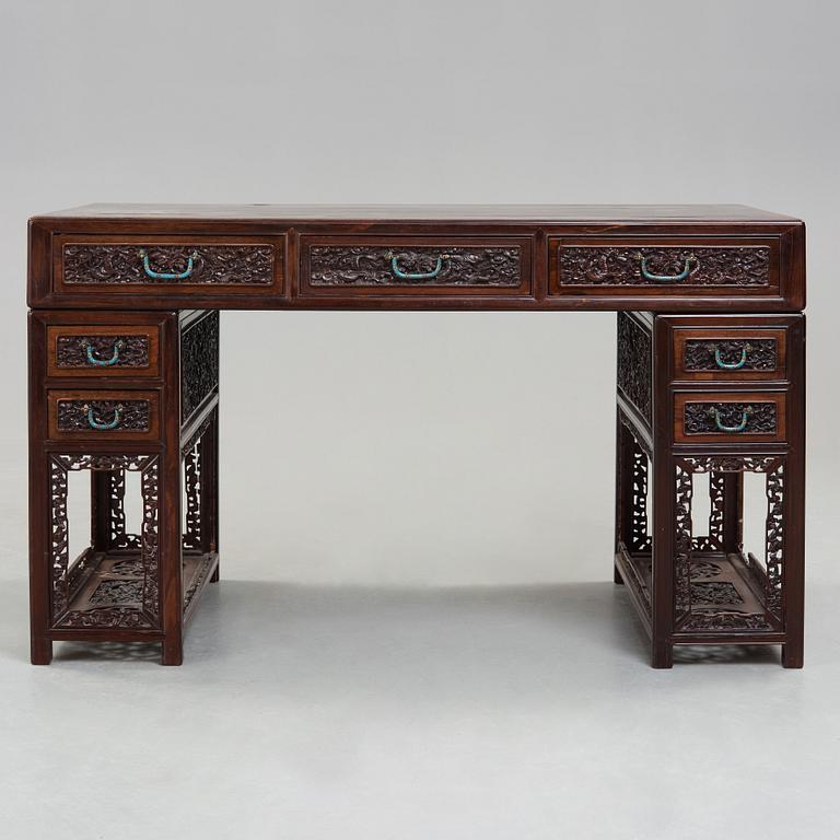 SKRIVBORD, hardwood. Late Qing dynasty, circa 1900.