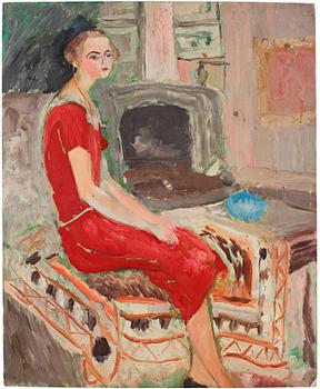 413. Sigrid Hjertén, The red dress.