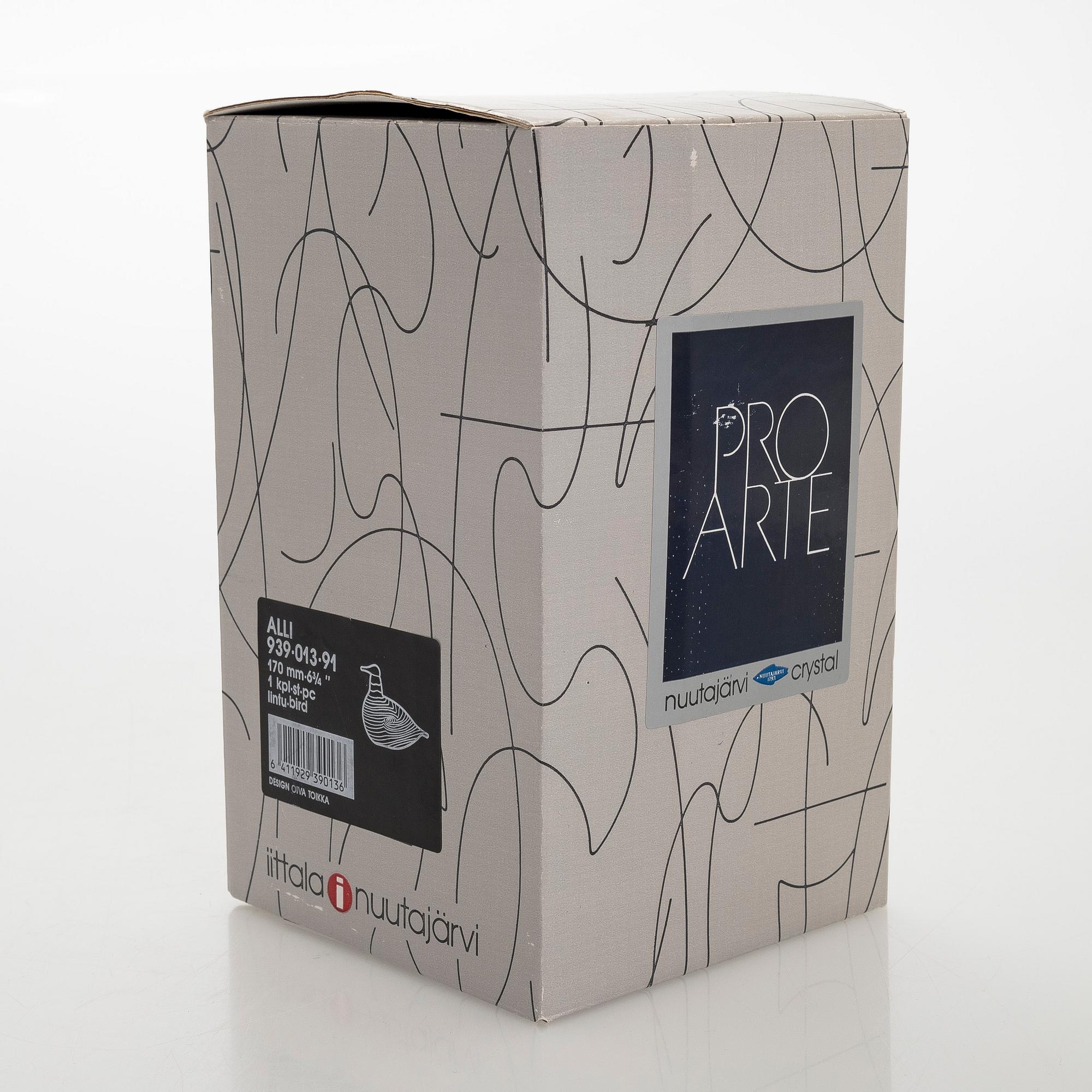 Oiva Toikka, Glass bird, signed O. Toikka Nuutajärvi.