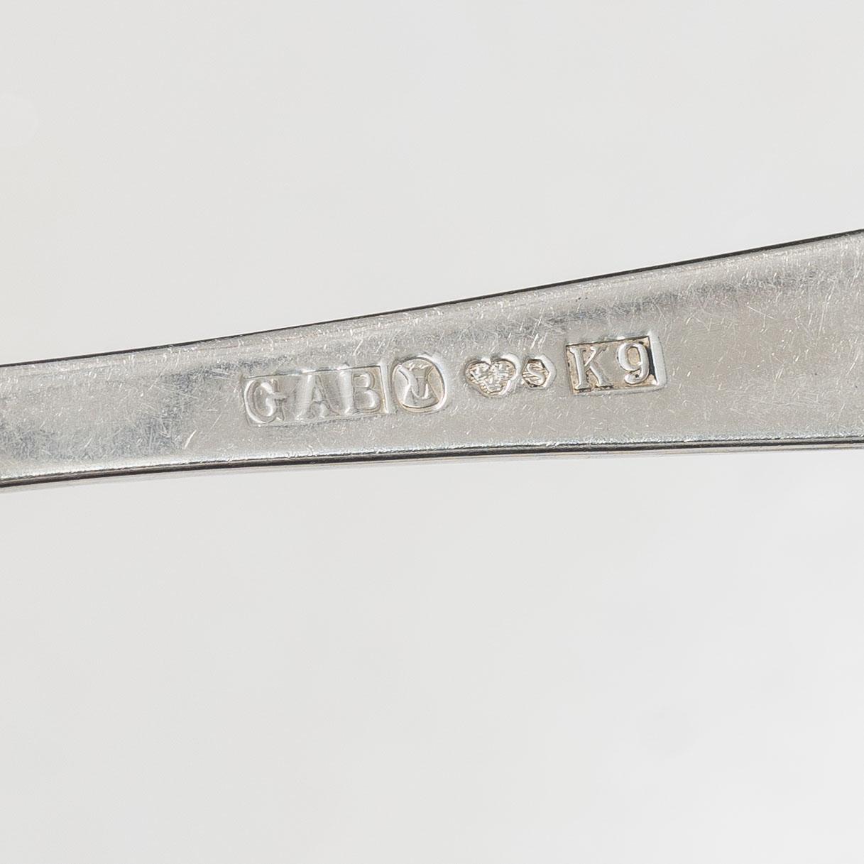 Jacob Ängman, Besticksuppsättning, 75 delar, silver, "Rosenholm", GAB, bl a Stockholm 1960.