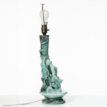 Allan Ebeling, a glazed ceramic table lamp, Torshälla 1932.