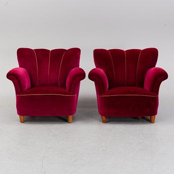Fåtöljer ett par, Swedish modern, troligen 1940-tal.