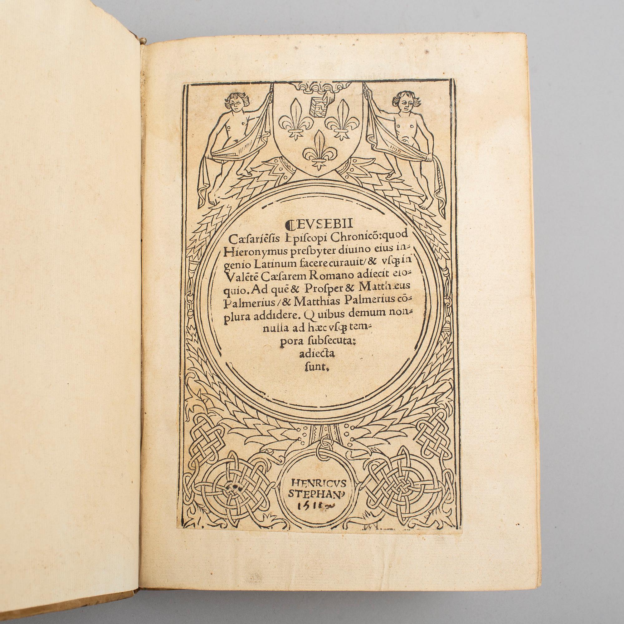 BOOK, Gutenberg’s invention of printing recorded in 1518.