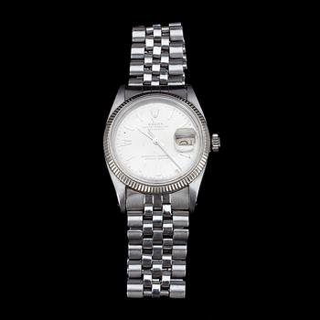 HERRARMBANDSUR, Rolex Datejust, stål. 1950-tal.