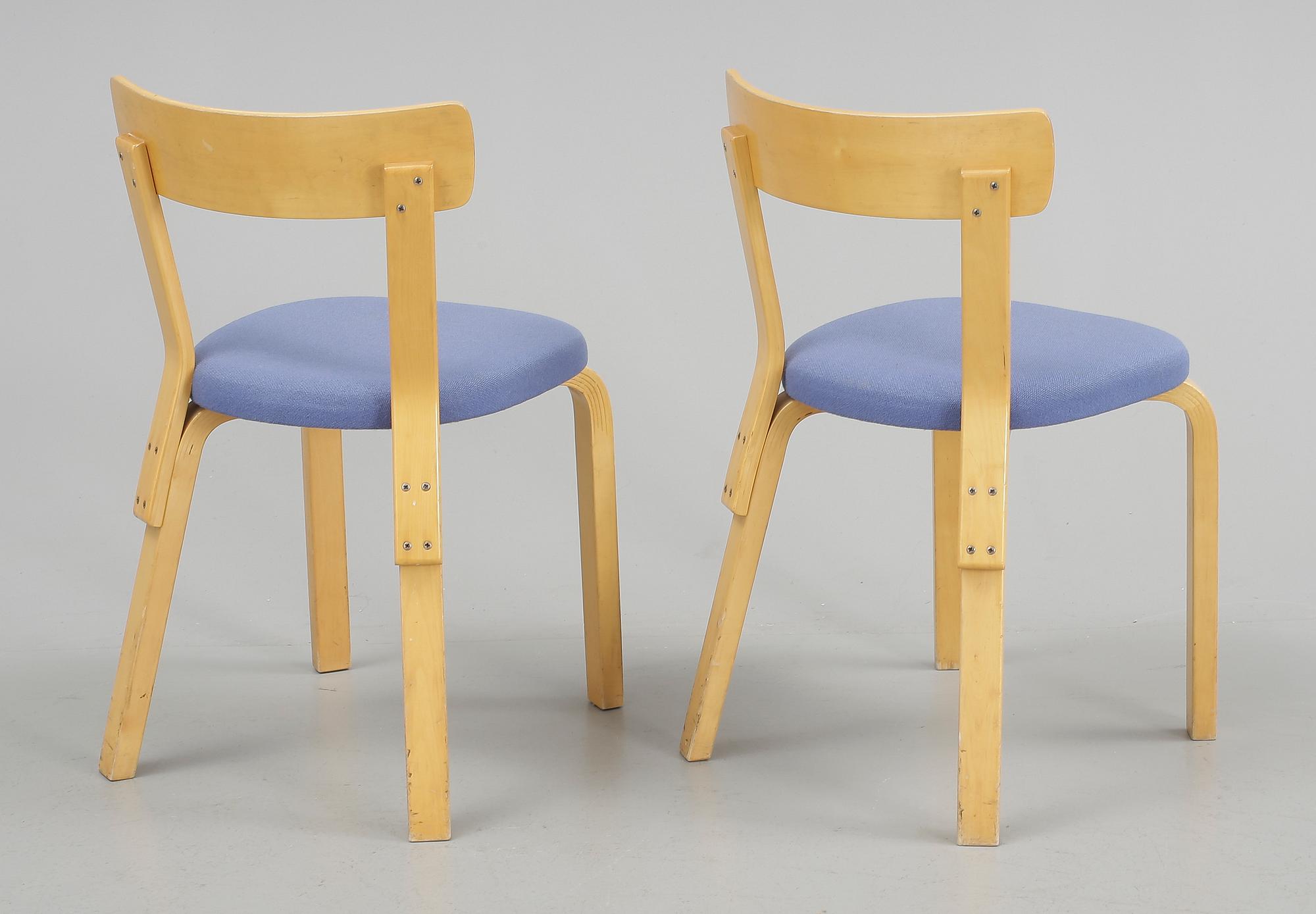 STOLAR, 6 st, modell 69, Alvar Aalto, Artek, Formgiven 1935.