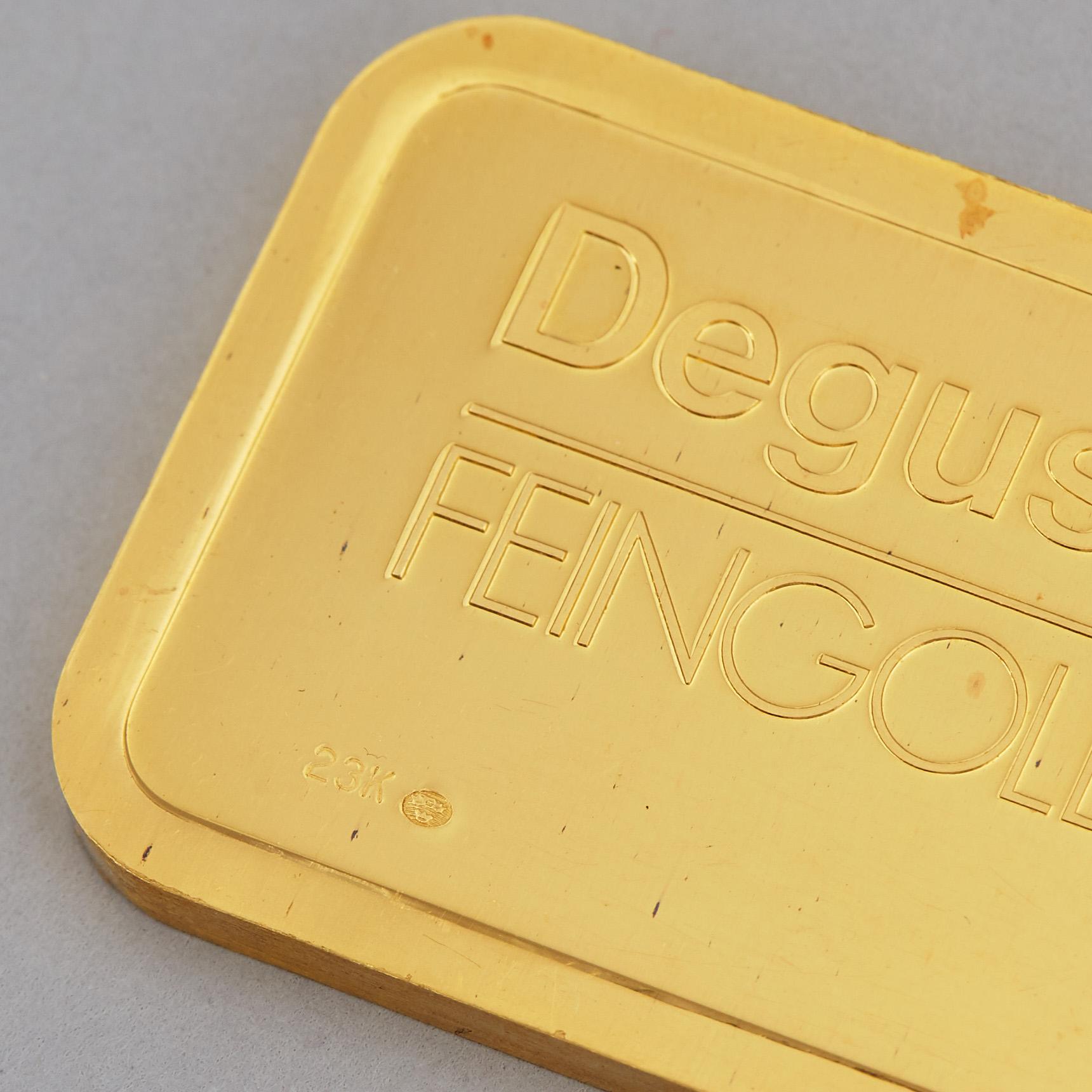 GULDTACKA, Degussa 23K, 100 gram.
