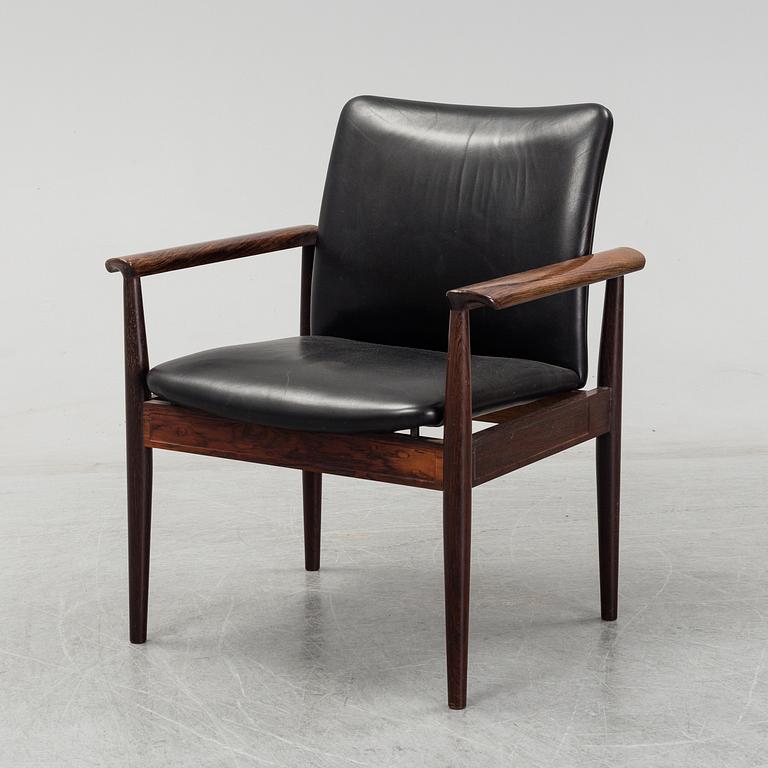 A 'Diplomat' armchair by Finn Juhl, France & Sons, Denmark. Designed 1961.