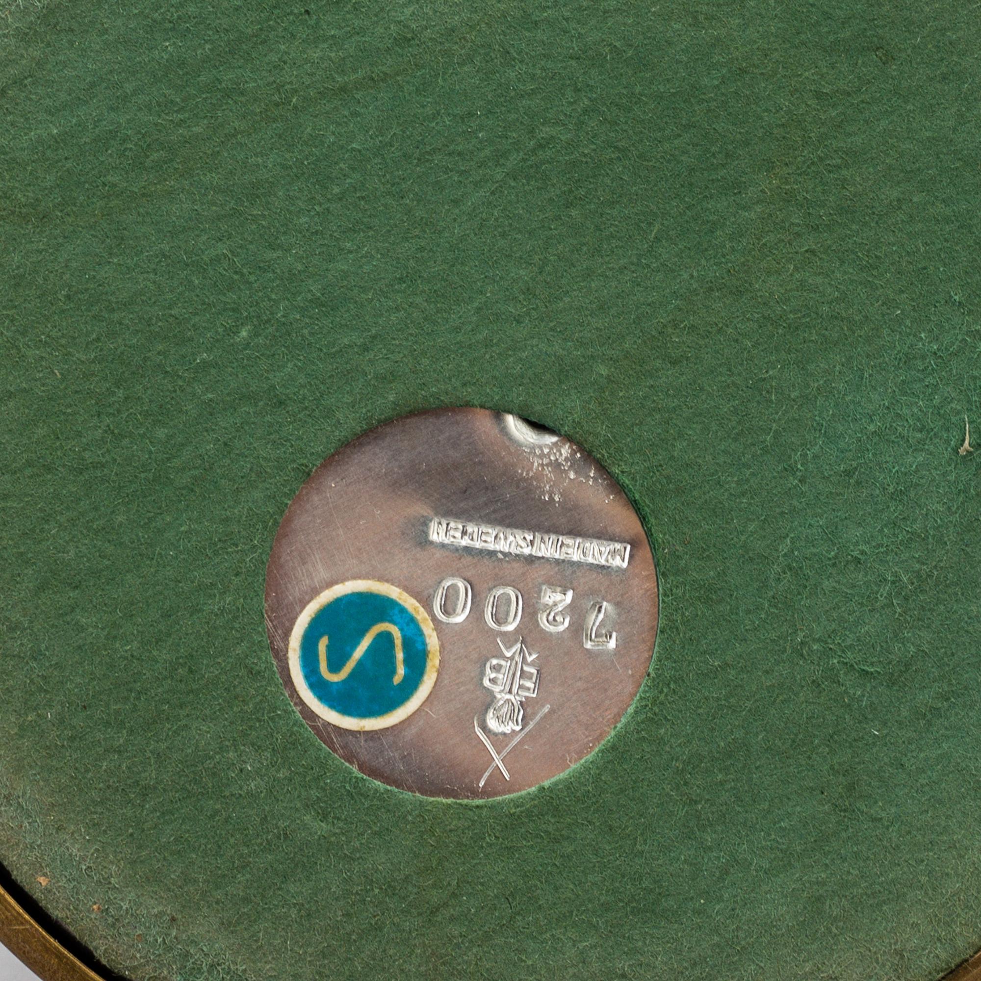 A BRASS PIANO LAMP, marked EB, second half of the 20th century.