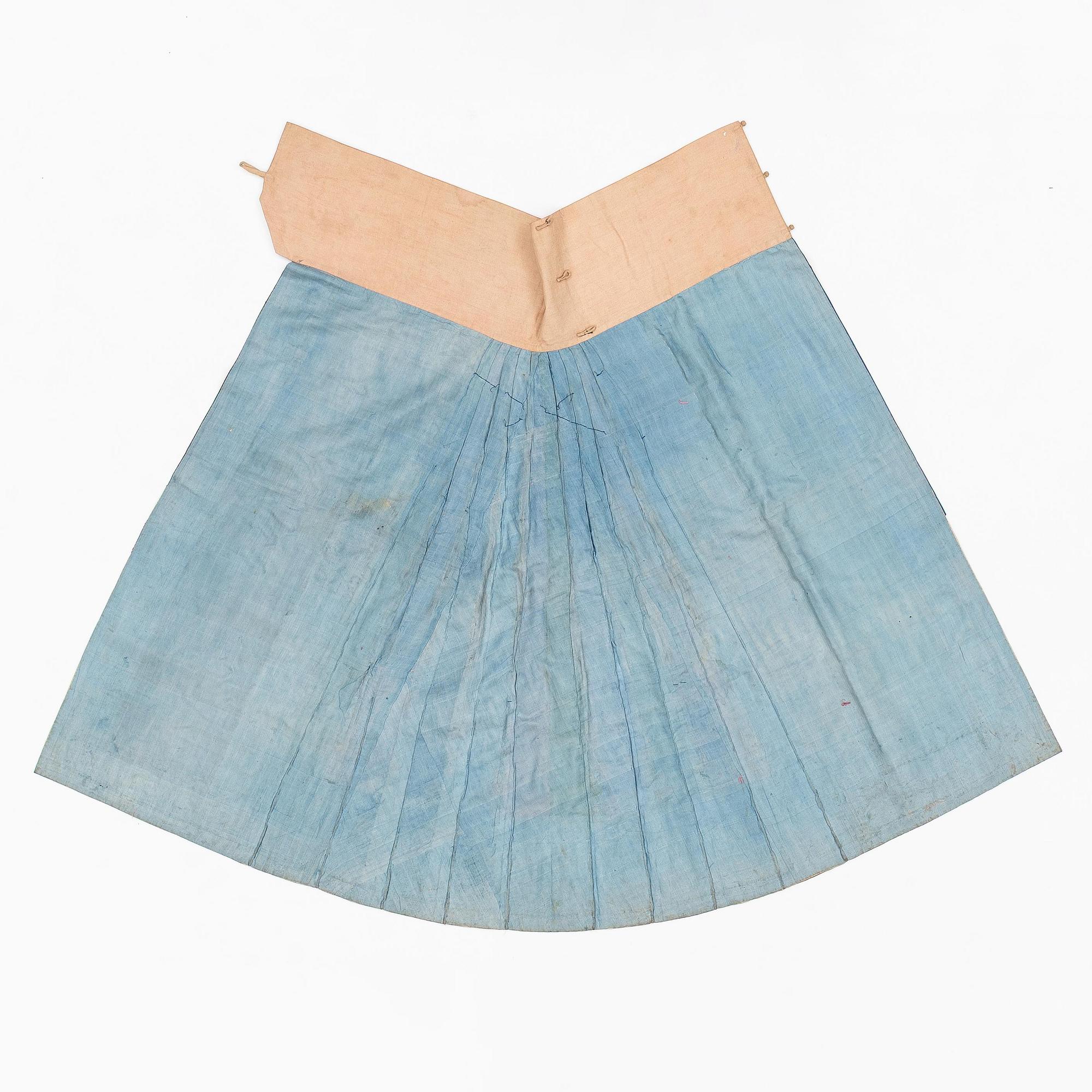Two embroidered silk skirts, late Qing dynasty.