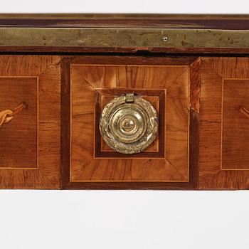 A Gustavian marquetry and gilt brass-mounted table by G. Iwersson (master in Stockholm 1778-1813).