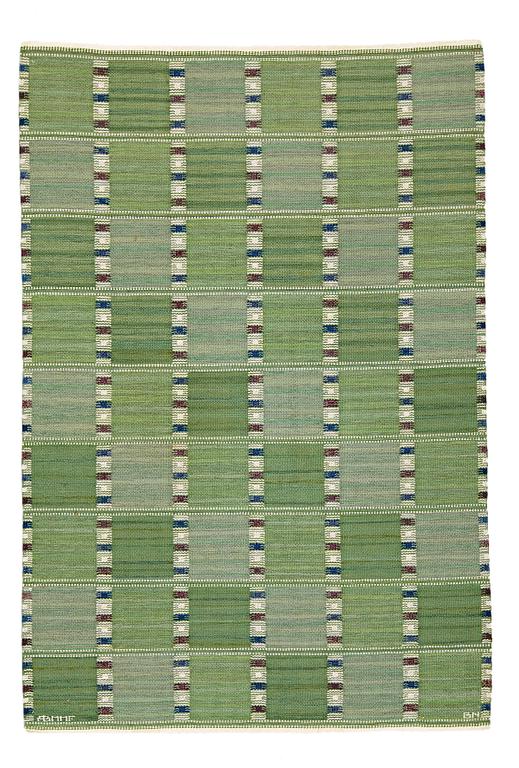 Barbro Nilsson, MATTA, "Falurutan grön I", rölakan, ca 233 x 157,5 cm, signerad AB MMF BN.