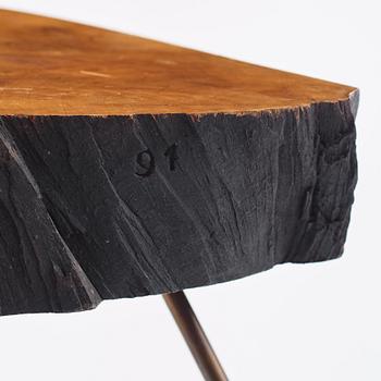 Carl II Auböck, a tree trunk table, the Carl Auböck Workshops, Vienna, Austria, probably 1950s.