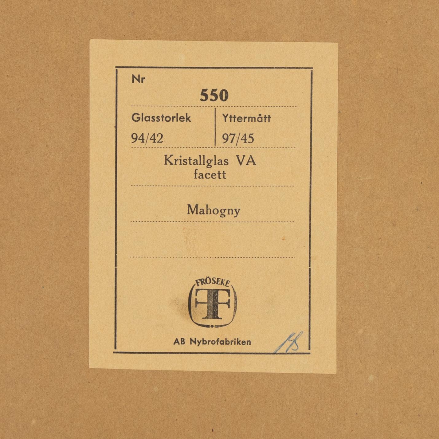 Spegel, modell 550, Fröseke AB Nybrofabriken, 1900-talets andra hälft.
