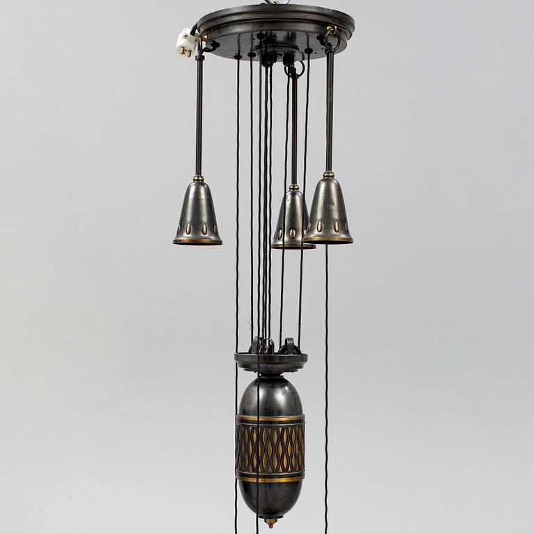 An Art Nouveau  ceiling light, c. 1900.