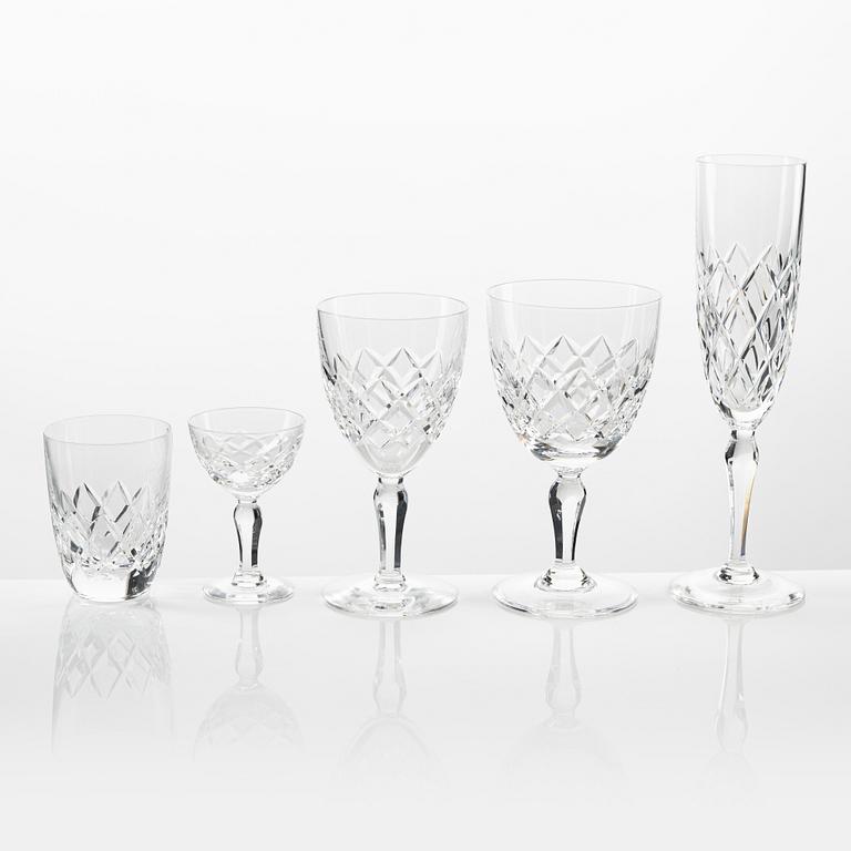 Glasservis, 62 delar, "Karolina", Orrefors.