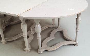 BORD, 5 delar, delvis barock, 1700-tal.