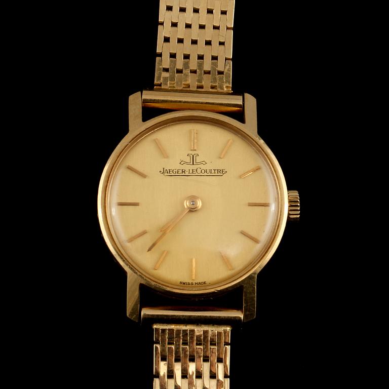 ARMBANDSUR, dam, 18 k guld, Jaeger LeCoultre. 1900-talets mitt. Total vikt 37 g.