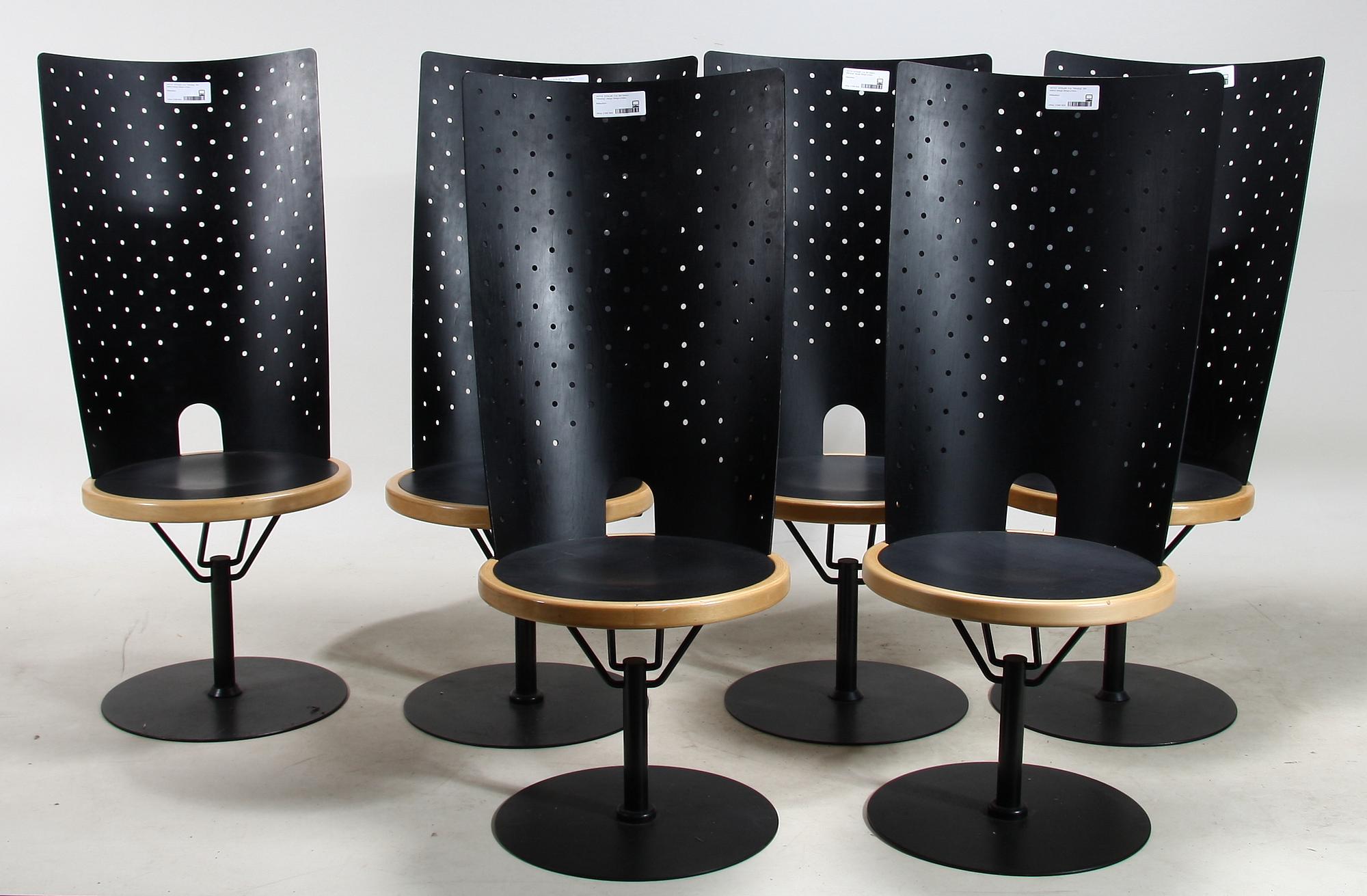 STOLAR, 6 st, "Hövding", Blå station design Börge Lindau.