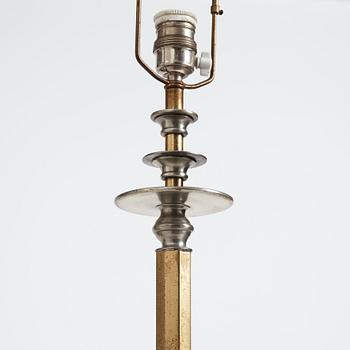 Nils Fougstedt, & Anna Petrus, a rare pewter and brass floor lamp, Svenskt Tenn, Stockholm 1929, model 763 A.