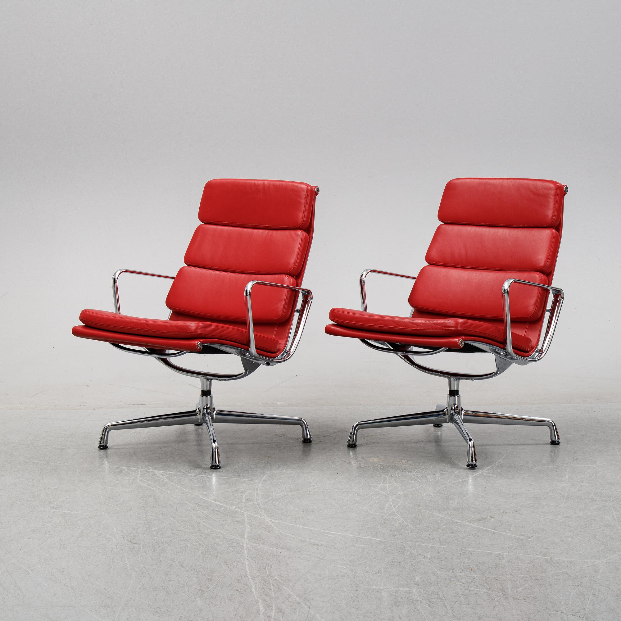 A pair of model EA 216 lounge chairs by Charles and Ray Eames for Vitra, designed 1969.