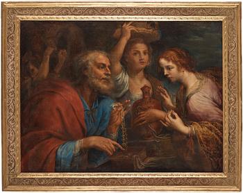 Flemish school, 17th Century, Rebecca meeting Abraham's servant.