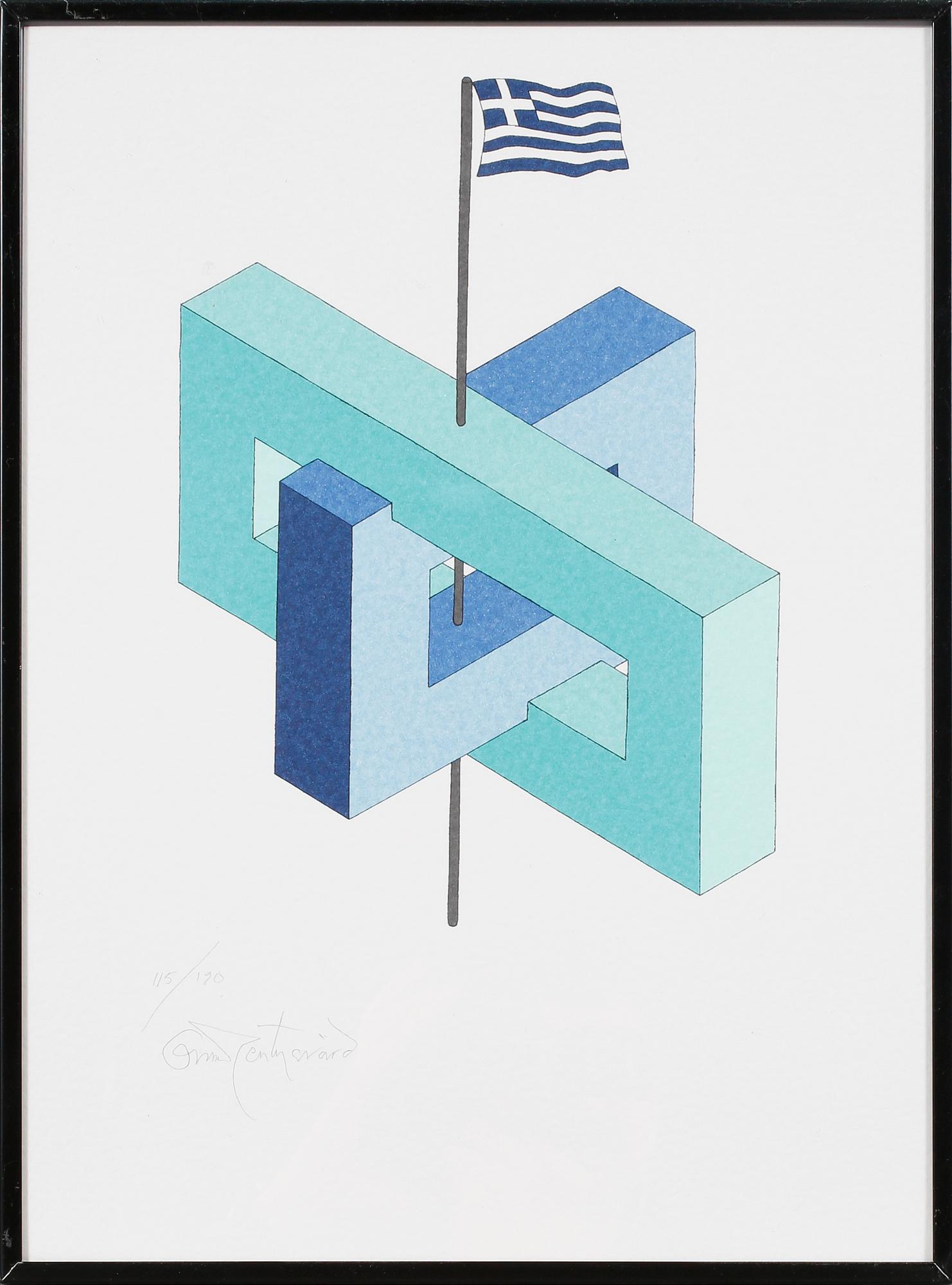 OSCAR REUTERSVÄRD, 15 st, mapp av färglitografier, signerade och numrerade.