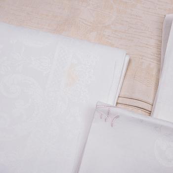 PARTI BORDDUKAR, 6 st, linne- samt halvlinnedamast.