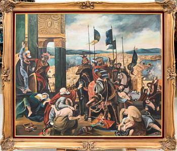 Konungen återvänder efter slaget.