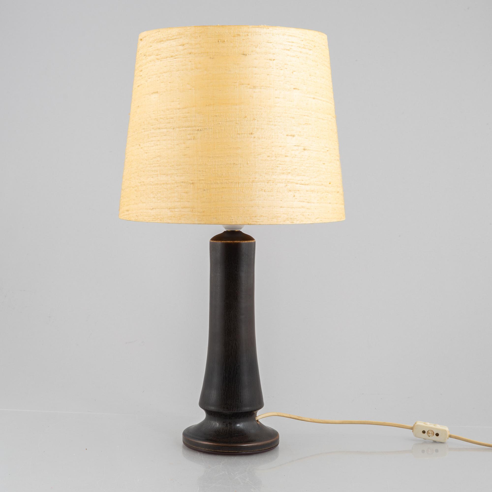 Berndt Friberg, a stoneware table lamp, Gustavsberg Studio, 1975.