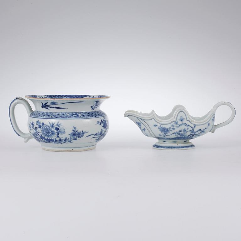 SPOTTKOPP samt SÅSSNIPA, porslin, Kina, Qianlong (1736-95).