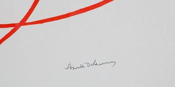 Sonia Delaunay, lithograph in colours, signed 9/75.