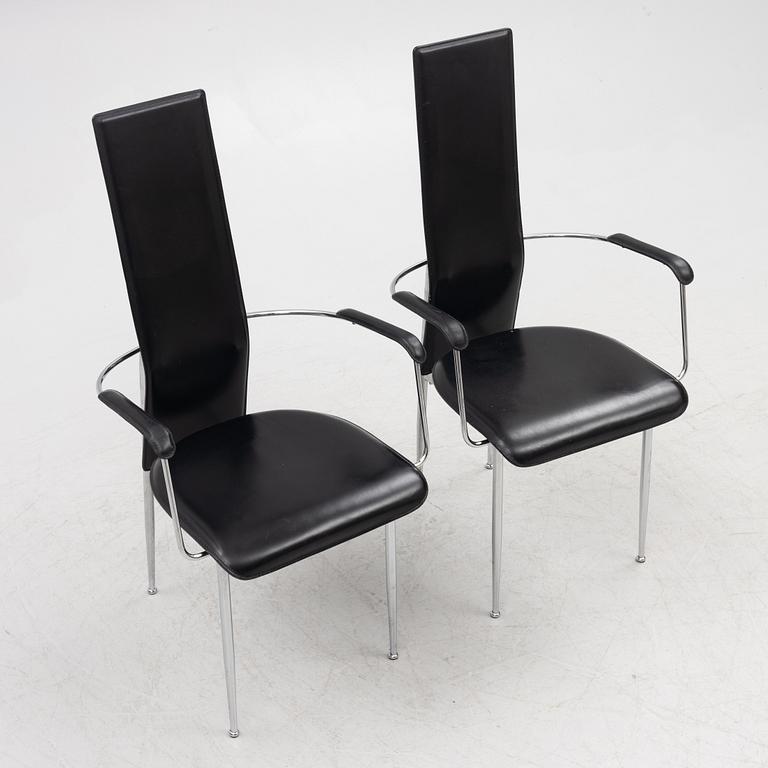 Giancarlo Vegni & Gianfranco Gualtierotti, a set of six chairs, Fasem, Italy.
