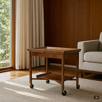 Serving cart, mid-20th century.