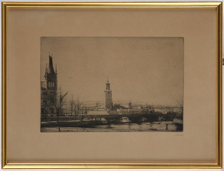 Axel Fridell, "Stadshuset i Stockholm II" (Stadshuset och Norstedts söner).