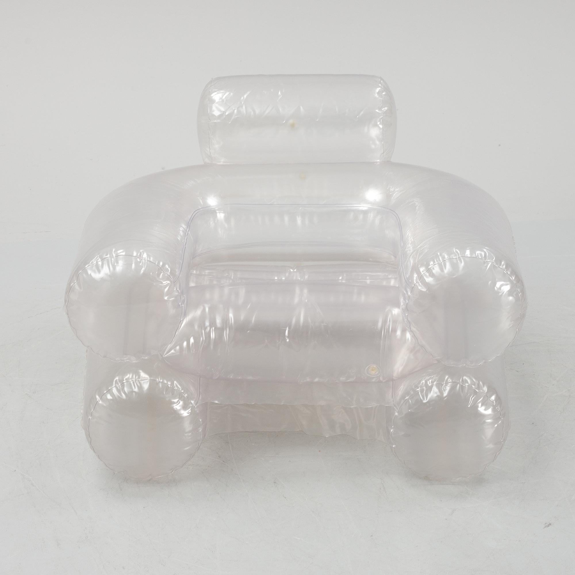 Donato D'Urbino, Jonathan De Pas & Paolo Lomazzi, an inflatible plastic 'Blow' easy chair, Zanotta, Italy.