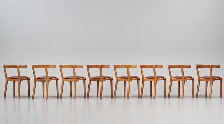 Gunnar Asplund, a set of eight mahogany chairs, Svenska Möbelfabrikerna, Bodafors, ca 1934-35, for the Bredenberg Department Store.