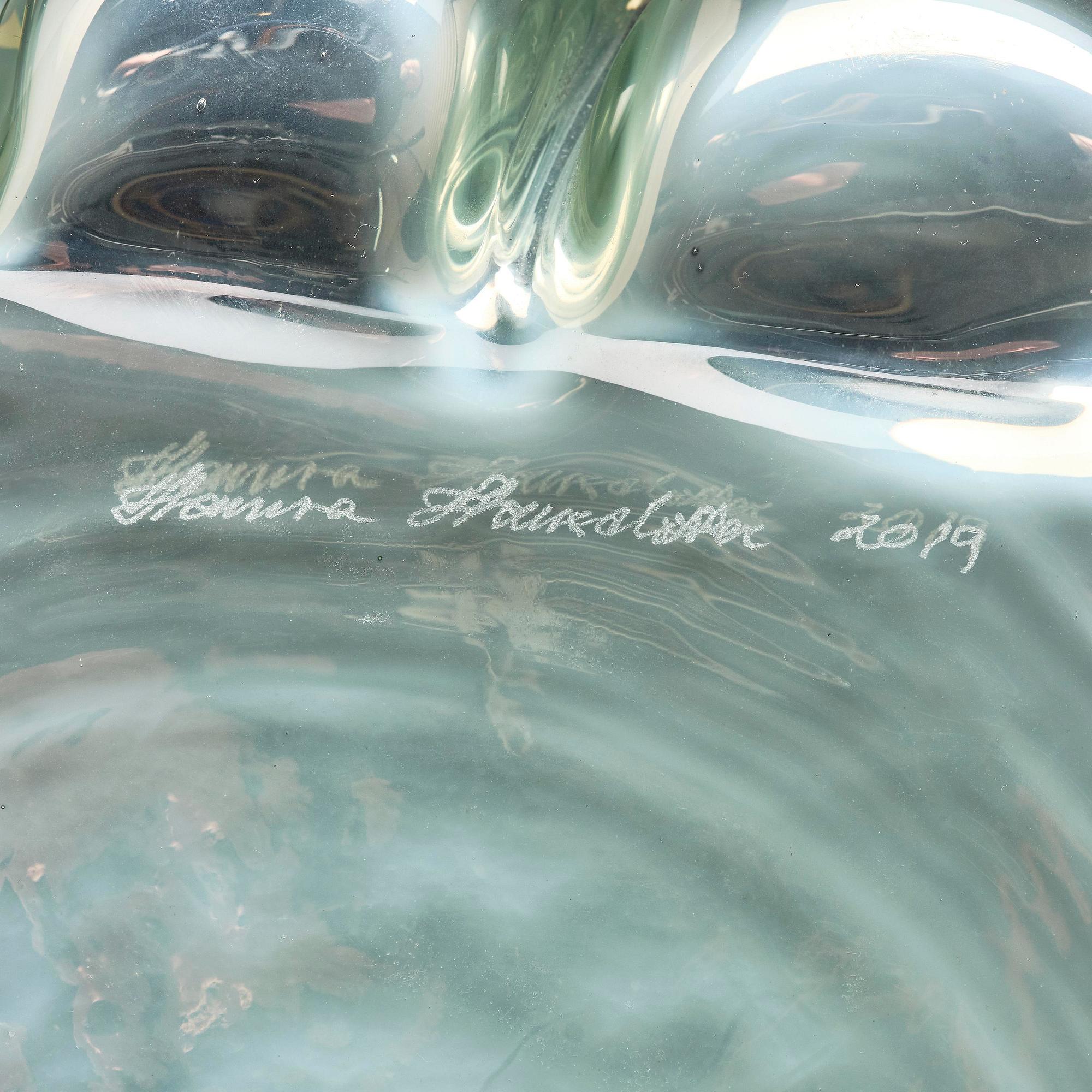 Hanna Hansdotter, skulptur, "Dripping Print", glas, The Glass Factory, Boda Glasbruk, 2019.