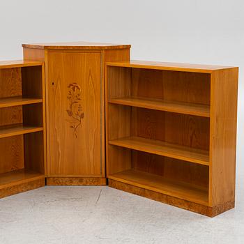 Bookshelves, a pair, functionalist style, 1930s/40s.