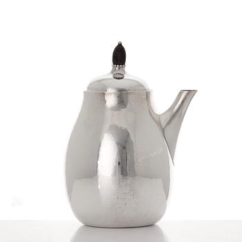 Georg Jensen, a set of three pieces of sterling coffee service, Copenhagen 1925-44 (the sugar bowl 1925-33), design nr 80 A and B.