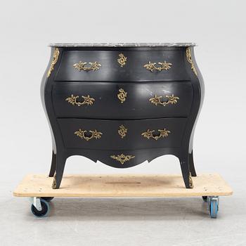 A painted Rococo style chest of drawers, mid 20th Century.
